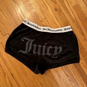Juicy Couture Velvet Black Booty Shorts
